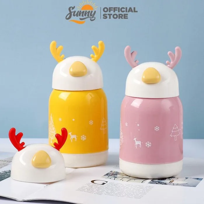 Bình Nước Giữ Nhiệt Tai Hươu Cute Lõi Thuỷ Tinh Bọc Nhựa Dung Tích 380ml  Decor Bàn Học - Oreka.vn