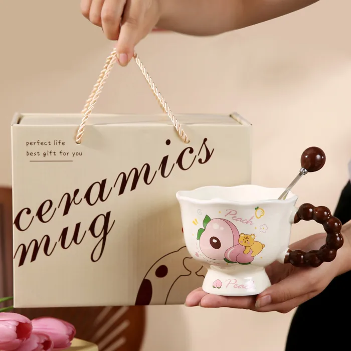Cốc sứ trái cây 340ml ly sứ decor, ly sứ uống nước, cốc uống nước dễ thương  | Shopee Việt Nam