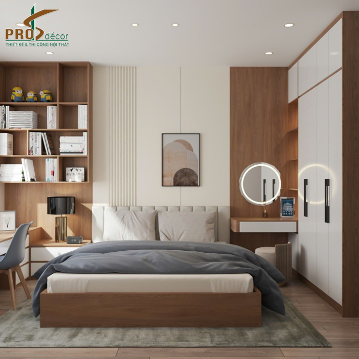 Thiết Kế Combo Full Phòng Ngủ: Giường + Tủ Quần Áo + Kệ Tivi + Bàn Học