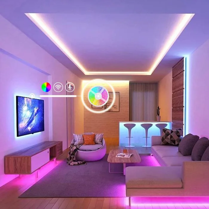 Đèn LED dây thông minh hắt trần, decor tủ kệ myHue® Strip L1 WIFI RGBW 10W  đổi màu, nháy theo nhạc, hẹn giờ, Wifi control