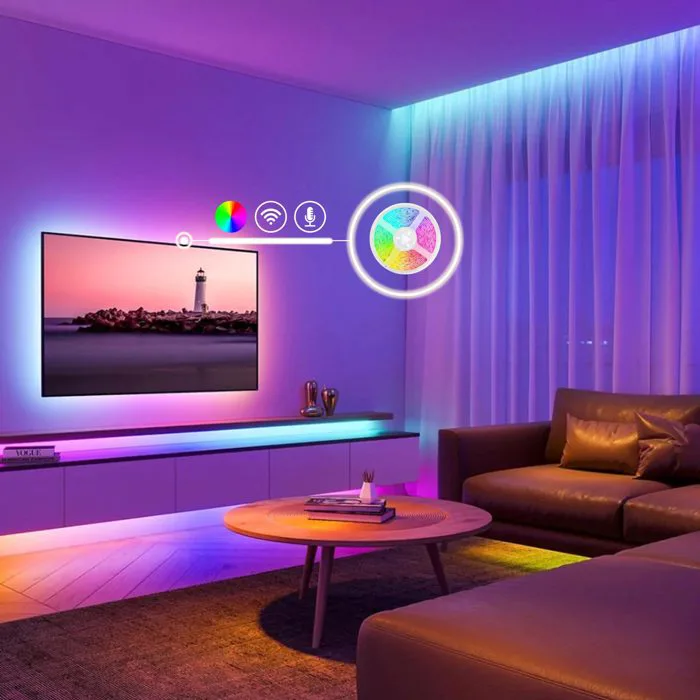 Đèn LED dây thông minh hắt trần, decor tủ kệ myHue® Strip L1 WIFI RGBW 10W  đổi màu, nháy theo nhạc, hẹn giờ, Wifi control