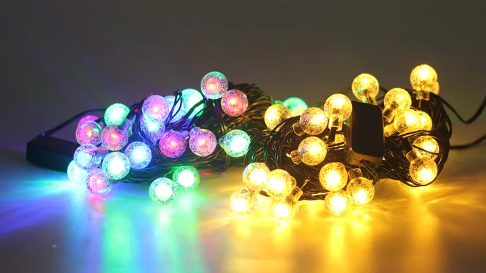 Đèn Nháy Bi Bọt cherry ball vàng ấm dây đen dài 6m 9m, dây đèn Bi Bọt trang  trí Tết decor nhà cửa chuẩn đẹp y hình