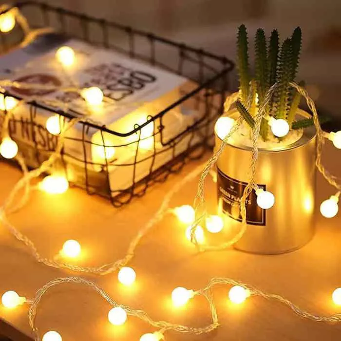 Dây đèn LED hạt bi trắng decor tiệc LS2021 | Flexhouse VN
