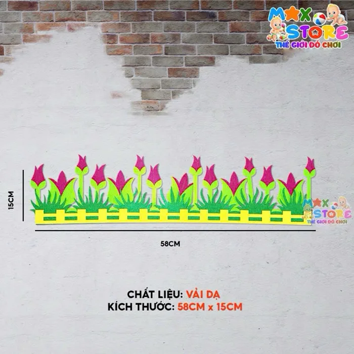 Hàng Rào Xốp, Hàng Rào Dạ Nỉ Hoa Cỏ Trang Trí Chân Tường Lớp Học Mầm Non  Tiểu Học Xinh Xắn (1 Dây)