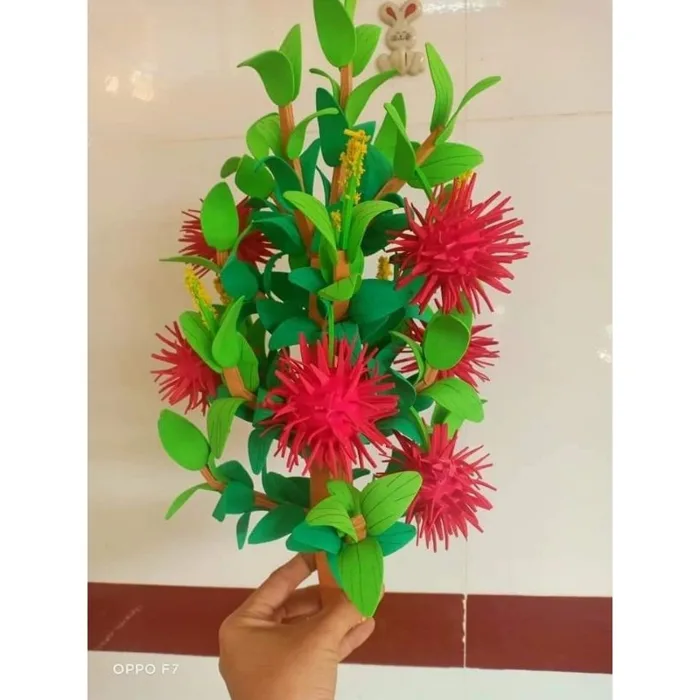 Mô hình các loại cây bằng xốp trang trí lớp học mầm non