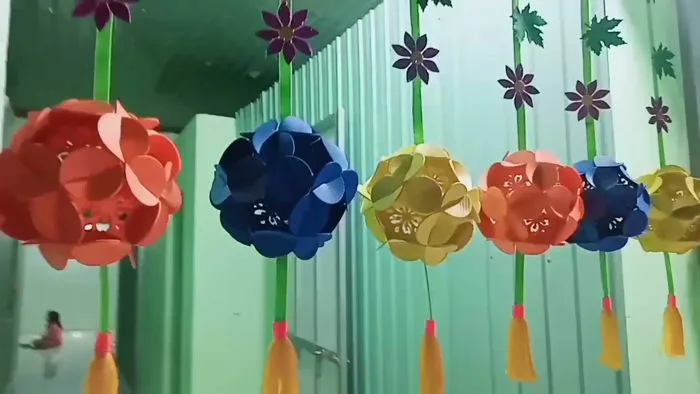 Cách Làm Dây Cầu Hoa Trang Trí/ trang trí lớp mầm non/Diy/ Handmade/ đồ  dùng mầm non Maly Windy