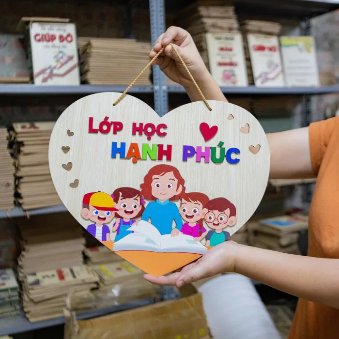 [23-29cm] Bảng Gỗ Decor Trang Trí Lớp Học, Góc Học Tập, Mầm Non, Nhà Trường  Treo Tường
