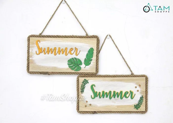 Bảng treo Summer Tropical viền dây thừng BTC-TROP-01