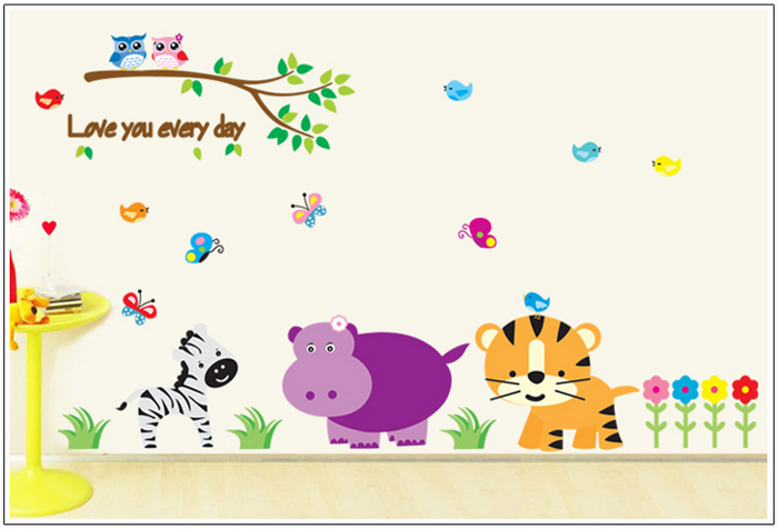 Decal dán tường mầm non, decal tường dễ thương trẻ em
