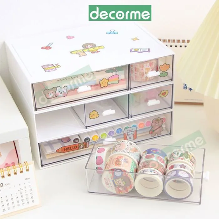 Tủ decor bàn học DecorMe kệ đựng bút trong suốt có thể xếp chồng lên nhau  thành tủ mini trang trí bàn học | Lazada Việt Nam