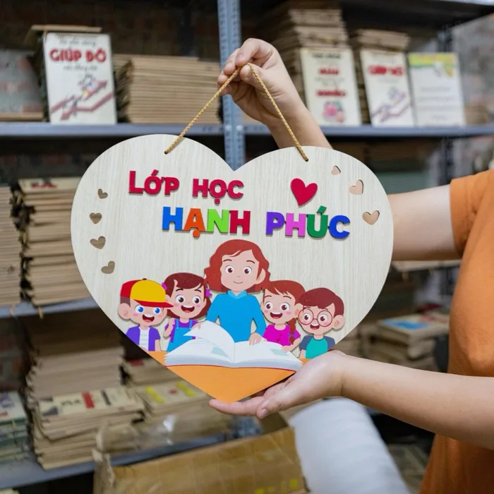 Bảng gỗ decor trang trí lớp học, nhà trường siêu dễ thương treo cửa lớp,  phòng học và làm quà tặng