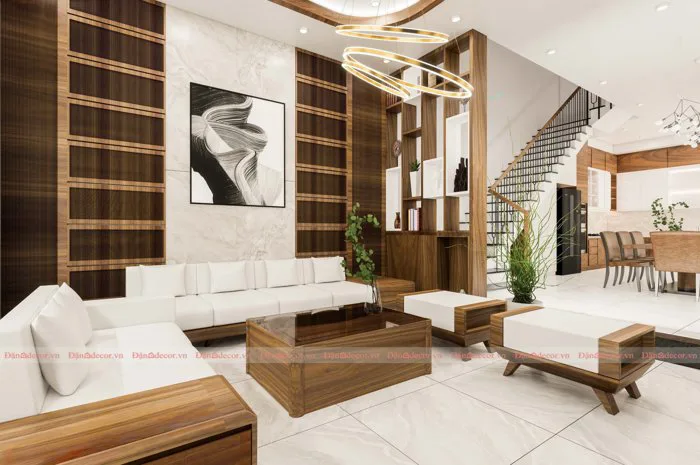 MẪU THIẾT KẾ NỘI THẤT PHÒNG KHÁCH HIỆN ĐẠI ẤM ÁP TẠI VŨNG TÀU - ĐẶNG DECOR