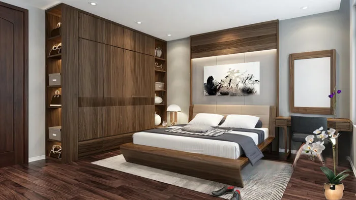 Thiết kế phòng ngủ dành cho vợ chồng với diện tích 20m2 Thiết kế phòng ngủ dành cho vợ chồng với diện tích 20m2