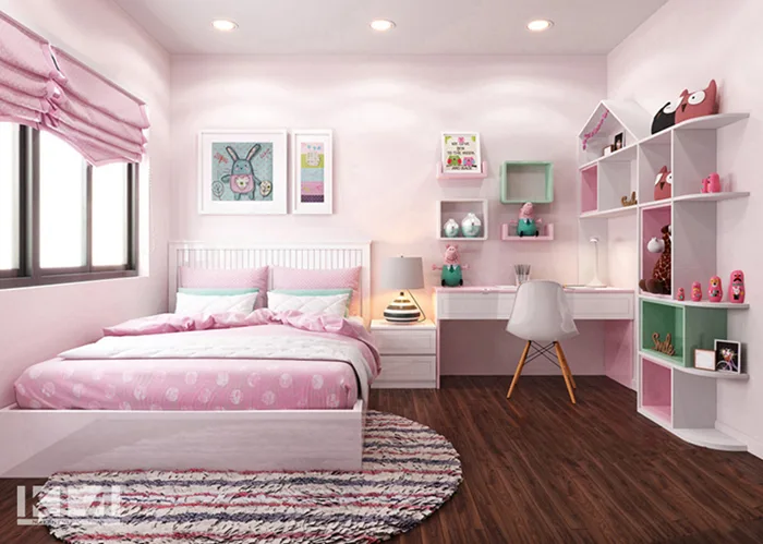 Mẫu Thiết Kế Phòng Ngủ 9m2 Cho Bé Gái Đẹp Đủ Tiện Nghi
