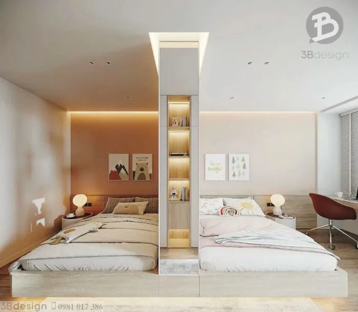 Thiết kế phòng ngủ chung cho bé trai và bé gái đẹp nhất 2026 - 3B Design