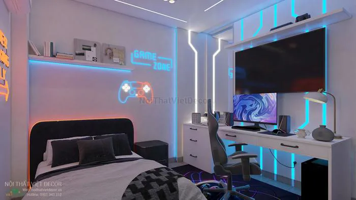 Nội thất phòng ngủ phong cách thiết kế gaming room