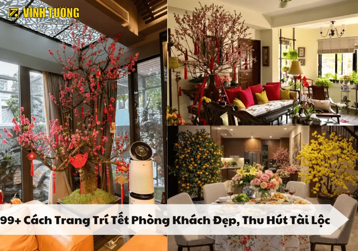 99+ Mẫu trang trí Tết phòng khách đẹp và sang trọng nhất 2026