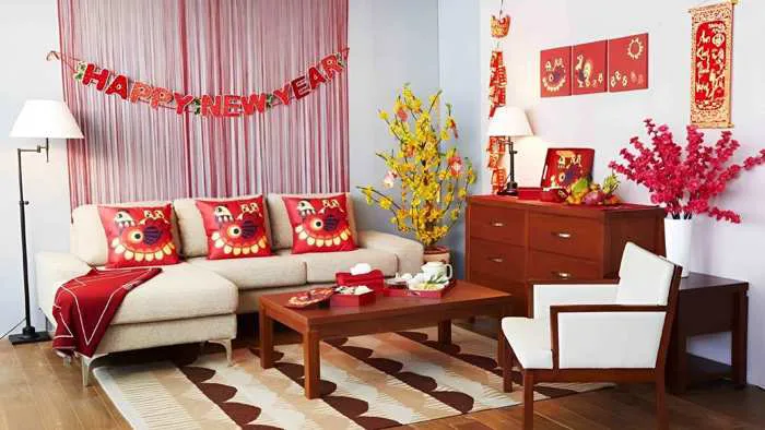15 cách trang trí phòng khách ngày Tết đẹp, thu hút tài lộc