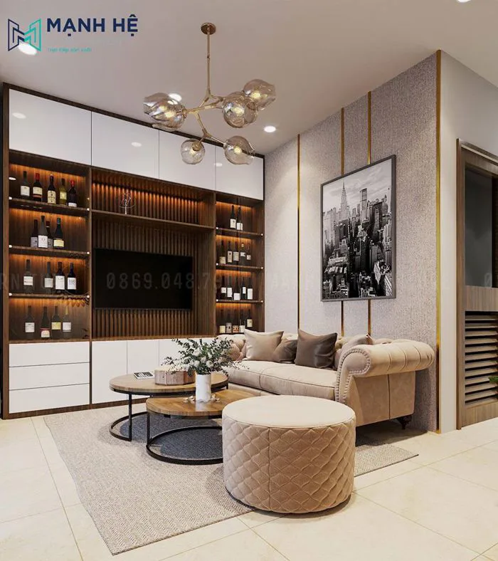 25 Mẫu tủ rượu âm tường phòng khách, phòng bếp đẹp và hiện đại