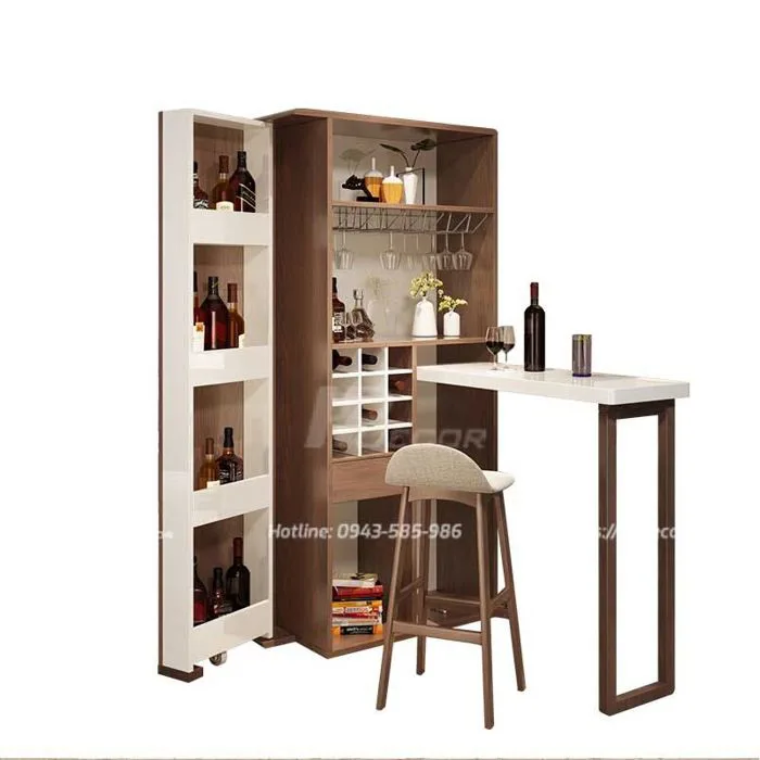 Tủ rượu phòng khách đẹp thiết kế nhỏ gọn TPK-02 - HPdecor
