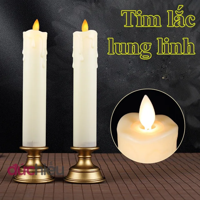 Đèn cầy dùng pin, nến điện tử dạng que tim đèn như thật cao 28cm, trang trí  decor đám cưới, cầu hôn, resort, party – Đức