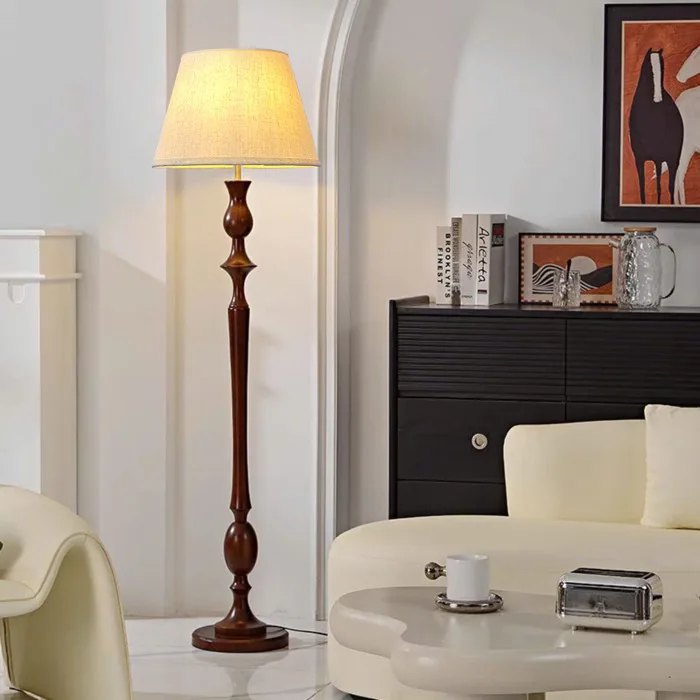 Đèn cây gỗ chao vải vintage DCA-07 - Đèn Trang Trí An An Decor Đèn cây gỗ chao vải vintage DCA-07 - Đèn Trang Trí An An Decor