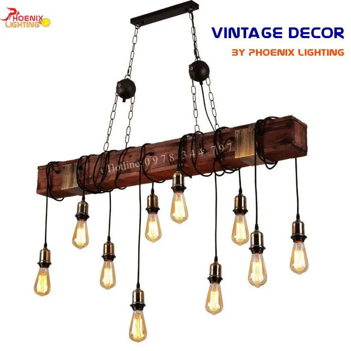 Đèn Decor Hộp Gỗ Trang Trí Nhà Hàng Quán Cà Phê