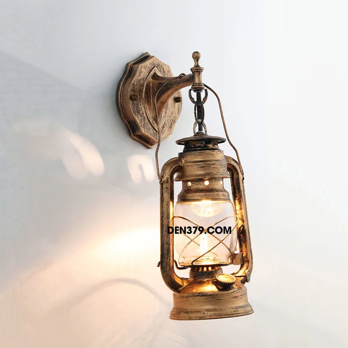 Đèn tường decor đèn dầu lồng kính QK6211 - Đèn trang trí 379