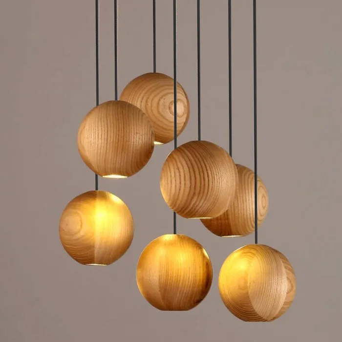 Đèn gỗ tiện thả đơn trang trí quán cafe DTT-17 - Đèn Trang Trí An An Decor