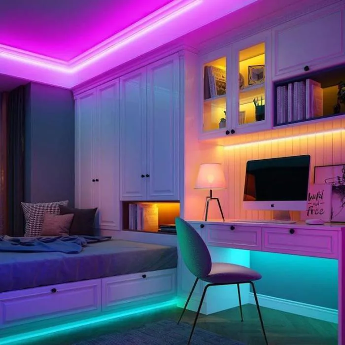 Cách decor với dây đèn led trang trí phòng ngủ nổi bật, ấn tượng