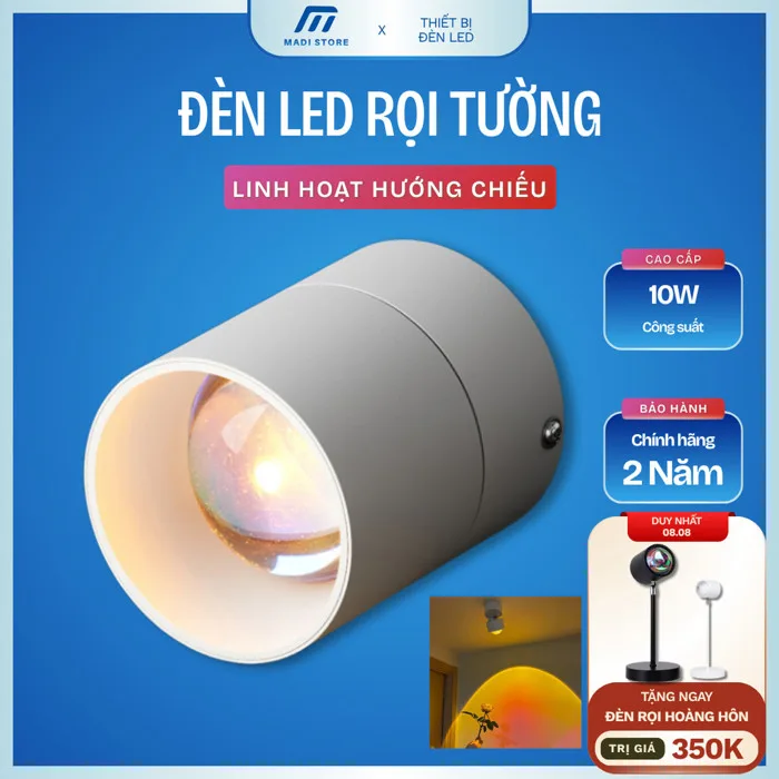 Đèn Hoàng Hôn, Đèn Rọi KPH 10W Xoay 355 Độ Gắn Tường, Gắn Trần, Trang Trí  Decor Cực Chill | Shopee Việt Nam