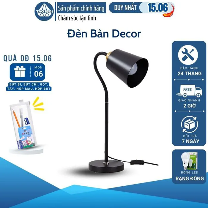 Đèn bàn học decor, đèn led để bàn làm việc đọc sách phù hợp bảo vệ mắt  chống cận, decor