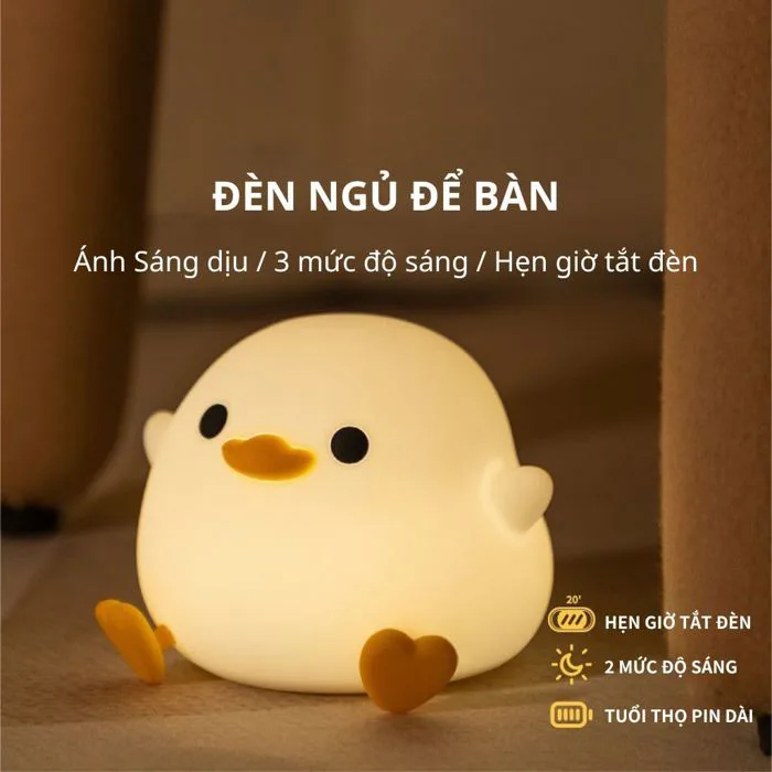 Đèn ngủ để bàn cảm ứng tích điện, đèn led decor phòng ngủ cute silicon mềm  kiểu dáng dễ thương trang trí bàn học