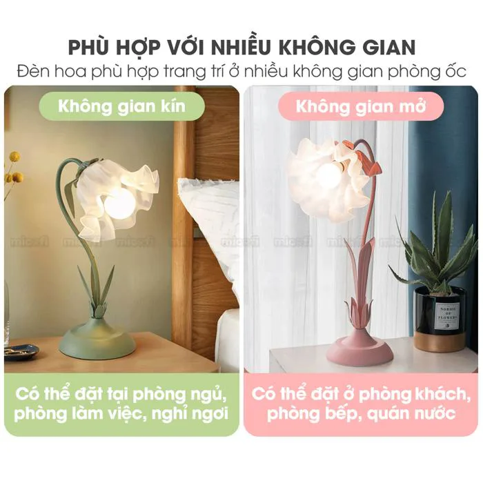 Đèn LED Bàn Học Micofi Trang Trí Phòng Ngủ Đọc Sách Để Bàn, Đèn Ngủ Hoa  Decor Phòng Khách Quán Cà Phê Nhiều Màu Decor | MICOFI