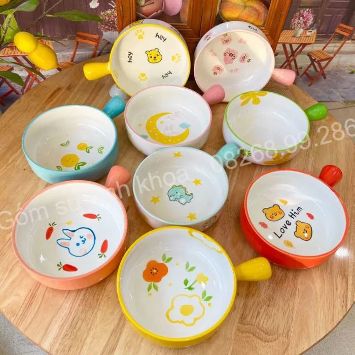 Bát Đĩa Gốm Sứ Decor, Bát Ăn Cơm Chén Dĩa Dễ Thương Chảo béo họa tiết cực  đẹp Trang Trí Món ăn cực xinh yêu | Lazada Việt Nam