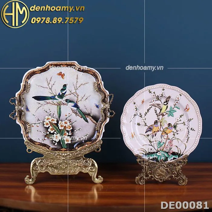 Giá đựng đĩa gốm decor trang trí nội thất phòng khách DE00081