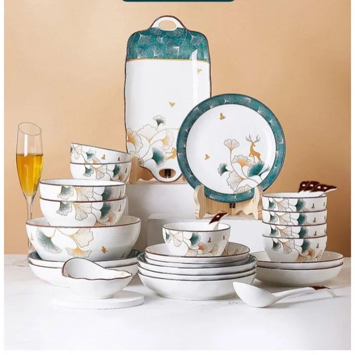 Bộ bát đĩa gốm sứ decor cao cấp sang sịn mịn, Sét 13 món | Lazada Việt Nam
