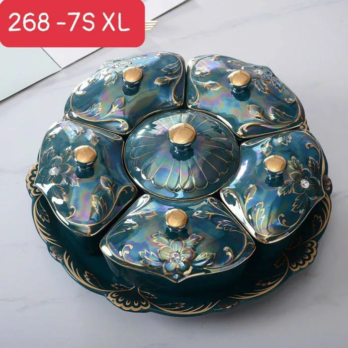 Gốm sứ decor cao cấp, Bát đĩa full set màu xanh cổ vịt, Bát đĩa, Ấm chén  cao cấp ( THÙNG 6 C ) giá sỉ, giá bán buôn - Thị Trường Sỉ