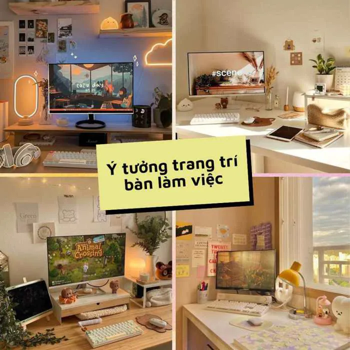 25+ Ý tưởng cách trang trí bàn làm việc đẹp và sáng tạo