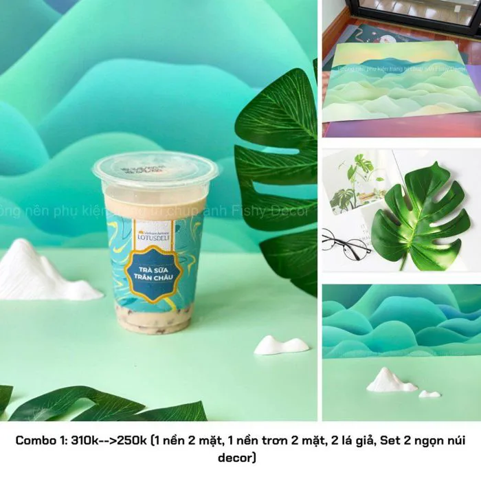 Set Combo Phông Nền Đạo Cụ Chụp Ảnh Đồ Uống, Chụp Bánh Gato, Chụp Đồ Ăn  Fishy Decor