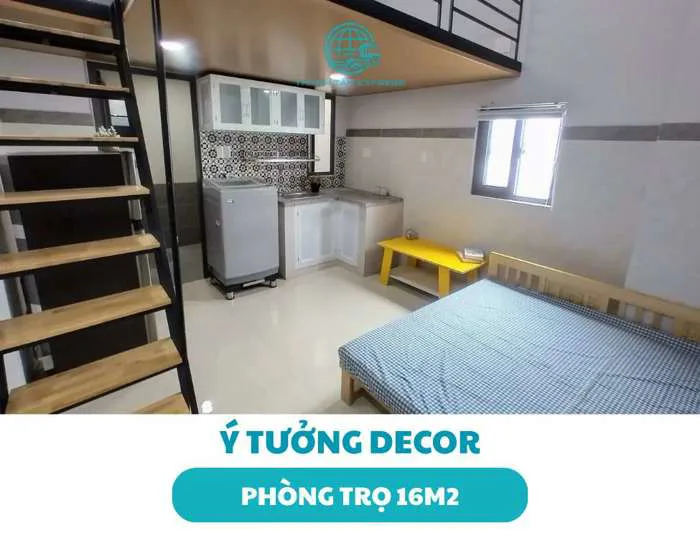 Ý tưởng decor phòng trọ 16m2 đẹp hiện đại