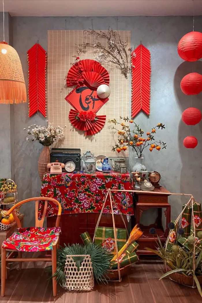 Tet holiday | Trang trí background Tết cho không gian nhà hàng, quán cafe |  Tet decoration