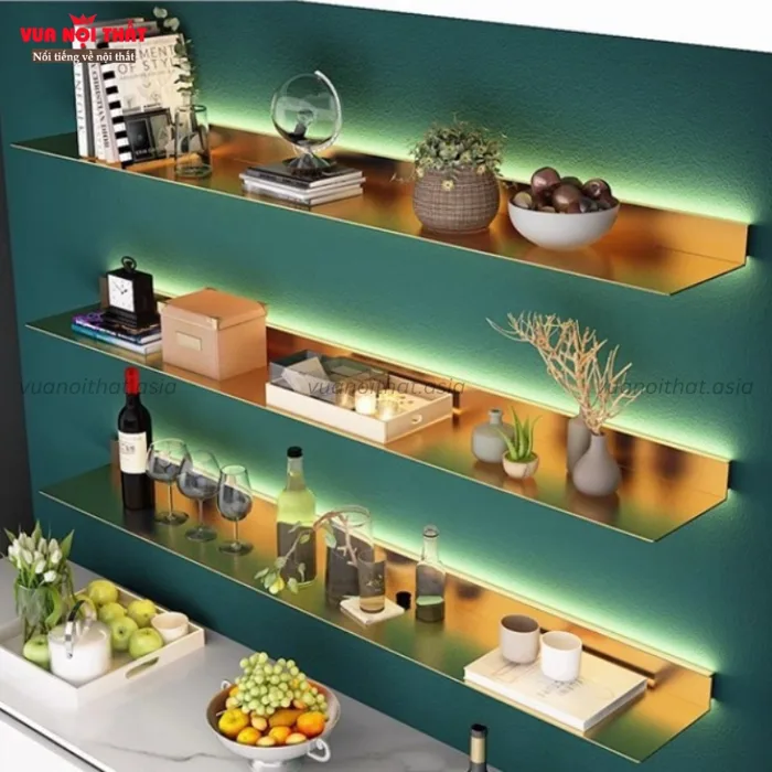 Kệ treo tường trang trí đẹp có đèn LED GTT01 giá rẻ Kệ treo tường trang trí đẹp có đèn LED GTT01 giá rẻ