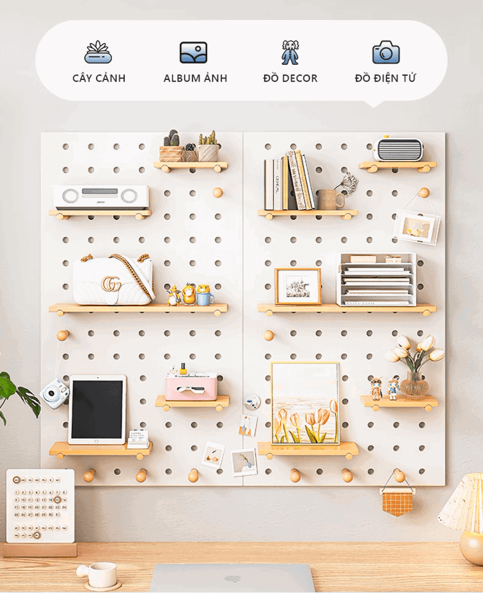 Bảng Treo Tường Trang Trí PEGBOARD gỗ - GP295 Bảng Treo Tường Trang Trí PEGBOARD gỗ - GP295