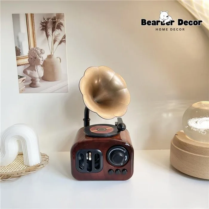 Đồ Decor Trang Trí Máy Phát Nhạc Kèn Vintage Phong Cách Cổ Điển Sang Trọng  Trang Trí Để Bàn Làm Việc