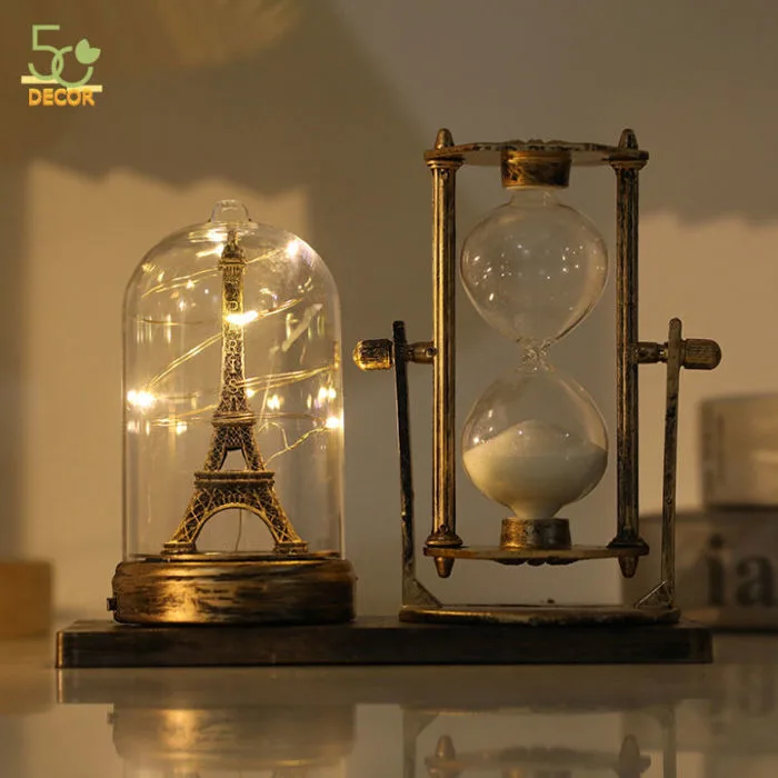 Đồng hồ cát kèm mô hình tháp Eiffel phát sáng, đồng hồ cát để bàn trang  trí, quà tặng, lưu niệm | Lazada Việt Nam