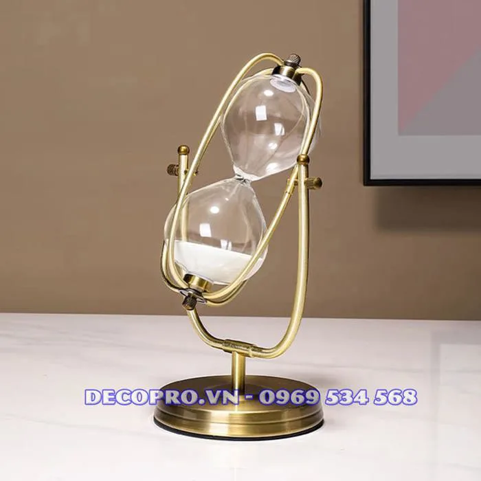 Đồng Hồ Cát Decor Địa Cầu Hợp Kim Trang Trí - Decopro.vn