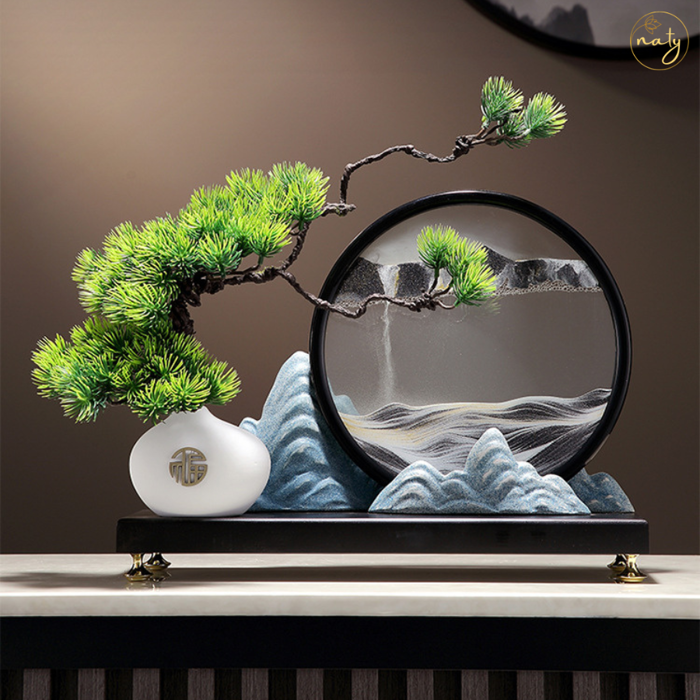 Tiểu Cảnh đồng hồ cát - Quà tặng Tân Gia, Decor Trang Trí