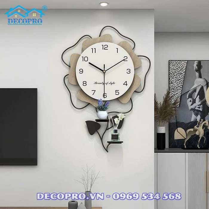 Đồng hồ treo tường Hoa decor hiện đại - Quà mừng tân gia nhà mới Đồng hồ treo tường Hoa decor hiện đại - Quà mừng tân gia nhà mới