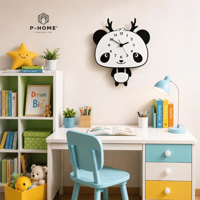 Đồng hồ trang trí phòng ngủ cho bé CL037- gấu cute
